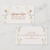 Carte De Visite Floral élégant et minimal (Devant / Derrière)