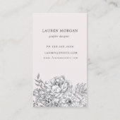 Carte de visite Floral Élégant Noir Et Blanc (Dos)