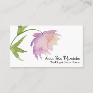 Carte De Visite *~* Floral Élégant rose Lavande Aquarelle Peony