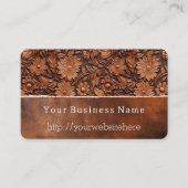 Carte De Visite Floral en cuir Brown occidental Faux (Devant)