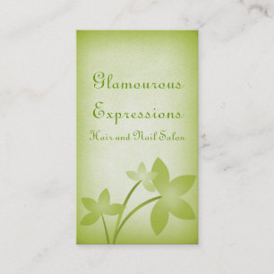 Carte de visite floral en détresse, Vert citron
