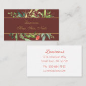 Carte de visite floral encadré de bordure rustique (Devant / Derrière)