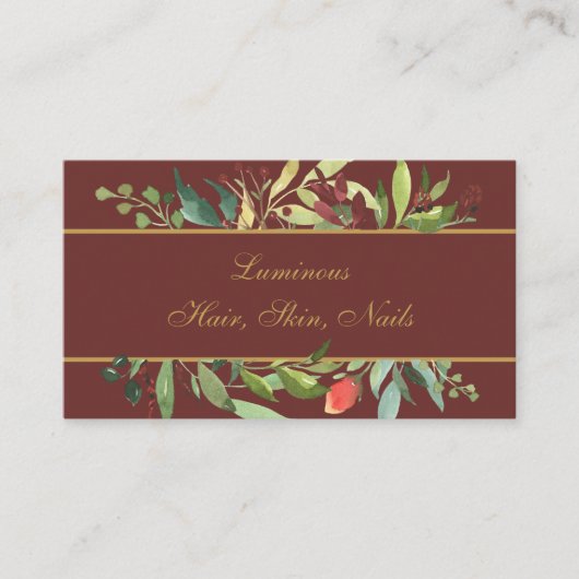 Carte de visite floral encadré de bordure rustique (Devant)