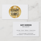 Carte De Visite Floral et étincelle (Devant / Derrière)