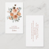 Carte de visite Floral Et Gardener Des Abeilles (Devant / Derrière)