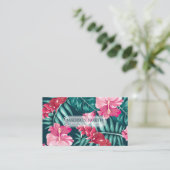 Carte De Visite Floral Exotique Été (Debout devant)