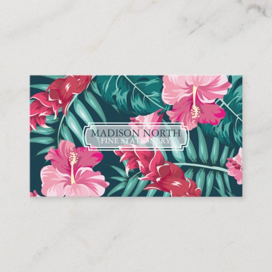 Carte De Visite Floral Exotique Été (Devant)