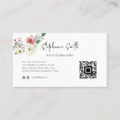 Carte De Visite Floral féminin moderne rose et blanc (Dos)