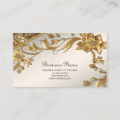 Carte de visite Floral Feuille Golden Wavy (Dos)