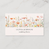 Carte de visite floral Fleur sauvage à l'aquarelle (Devant)