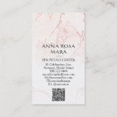 Carte De Visite *~* Floral Fleurs subtiles Couleur Rose QR Logo Ph (Dos)
