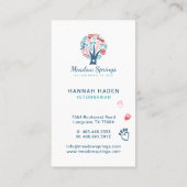 Carte De Visite Floral & Foliage Animal de compagnie Empreinte de  (Dos)