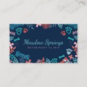 Carte De Visite Floral & Foliage Animaux de compagnie Empreinte de (Devant)