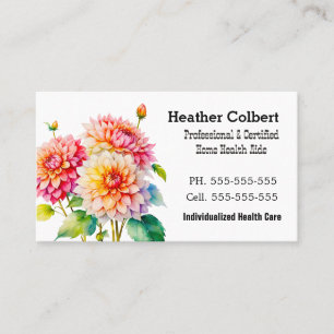 Carte De Visite Floral Friendly Lovely Cool Caregiver Professional