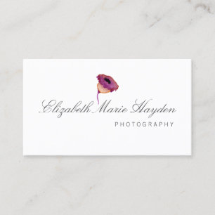 carte de visite floral fuchsia rose