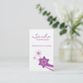 Carte de visite floral funky, Lavande (Debout devant)