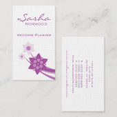 Carte de visite floral funky, Lavande (Devant / Derrière)