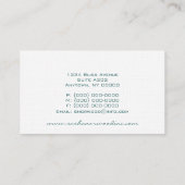 Carte de visite floral funky, Turquoise (Dos)