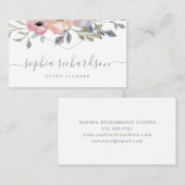 Carte De Visite Floral géométrique d'aquarelle poussiéreuse du (Devant / Derrière)