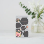 Carte De Visite Floral géométrique moderne | Peigne de miel (Debout devant)