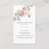 Carte De Visite Floral géométrique moderne | Peigne de miel (Dos)