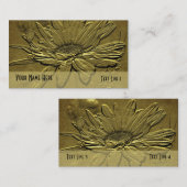 Carte de visite Floral Gold Daisy (Devant / Derrière)