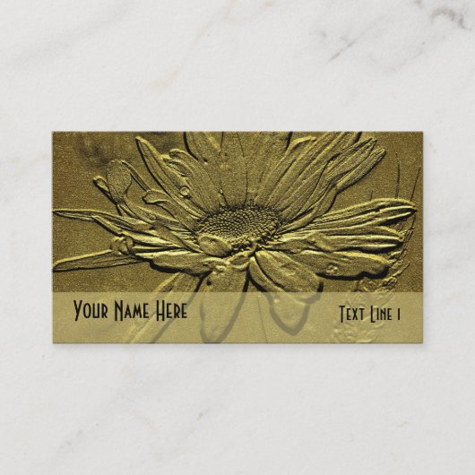 Carte de visite Floral Gold Daisy (Devant)