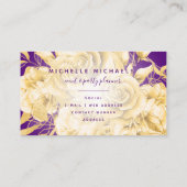 Carte De Visite Floral Gold Purple Script moderne (Dos)