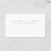 Carte de visite Floral Graduation (Dos)