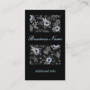 Carte de visite floral gris argenté 5