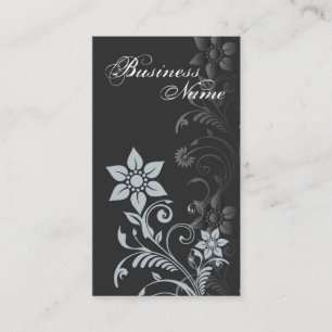 Carte de visite floral (gris bleu)