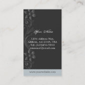 Carte de visite floral (gris bleu) (Dos)