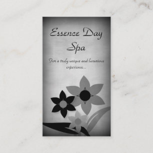 Carte de visite floral grunge, gris