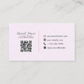 Carte De Visite Floral | Icônes professionnelles féminines Code QR (Dos)