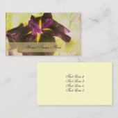 Carte de visite Floral Iris violet brillant (Devant / Derrière)