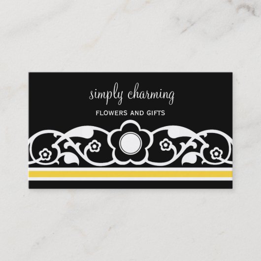 Carte de visite Floral, Jaune (Devant)