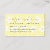 Carte De Visite Floral Jaune Blanc Daisy Gold Professionnel (Dos)