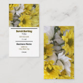 Carte De Visite Floral Jaune Et Blanc (Devant / Derrière)