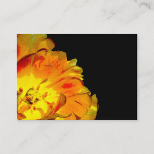 Carte de visite floral jaune et noir