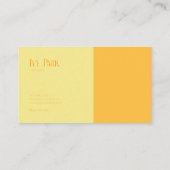 Carte De Visite Floral Jaune Géométrique Moderne (Dos)