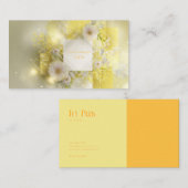Carte De Visite Floral Jaune Géométrique Moderne (Devant / Derrière)