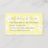 Carte De Visite Floral Jaune Grand Blanc Daisy Or Professionnel (Dos)