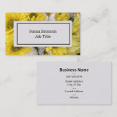 Carte De Visite Floral jaune printemps (Devant / Derrière)
