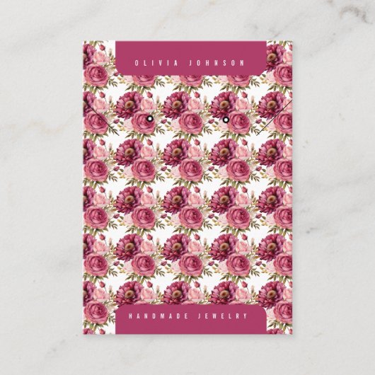 Carte De Visite Floral Jewelry Display Cards (Devant)
