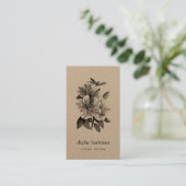 Carte De Visite Floral Kraft | vertical (Debout devant)