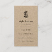 Carte De Visite Floral Kraft | vertical (Dos)
