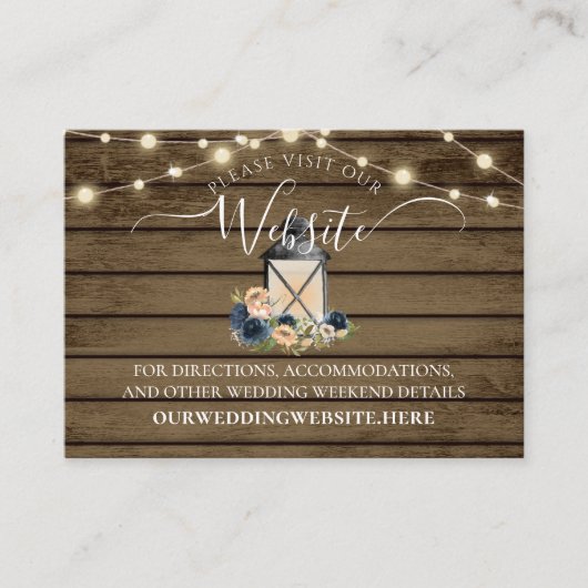 Carte De Visite Floral Lantern Grange Wood Site Info (Devant)