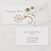 Carte de visite Floral, Latte (Devant / Derrière)