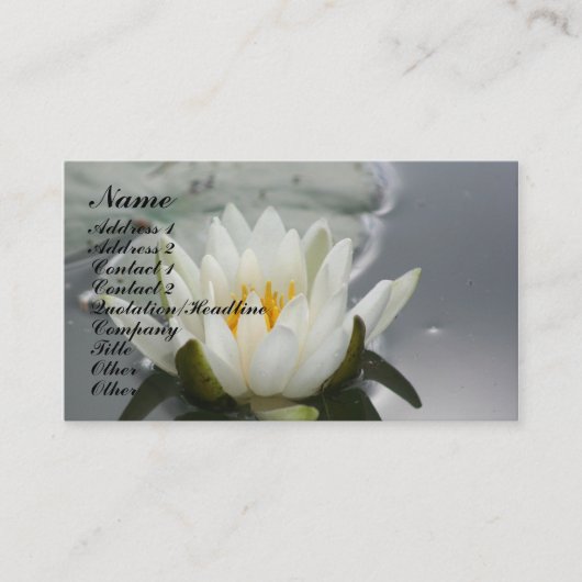Carte de visite Floral Lily Lotus Blossom (Devant)