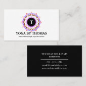 Carte De Visite Floral Mandala Logo Monogram Yoga Instructeur (Devant / Derrière)